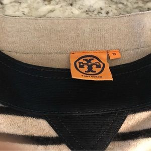 Tory Burch XS Cashmere Sweater Striped cream and navy striped nautical style